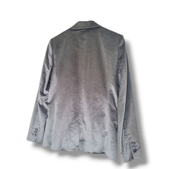 NWT FRAME Classic Blazer in Grey Velvet Sz 4 - Picture 15 of 16